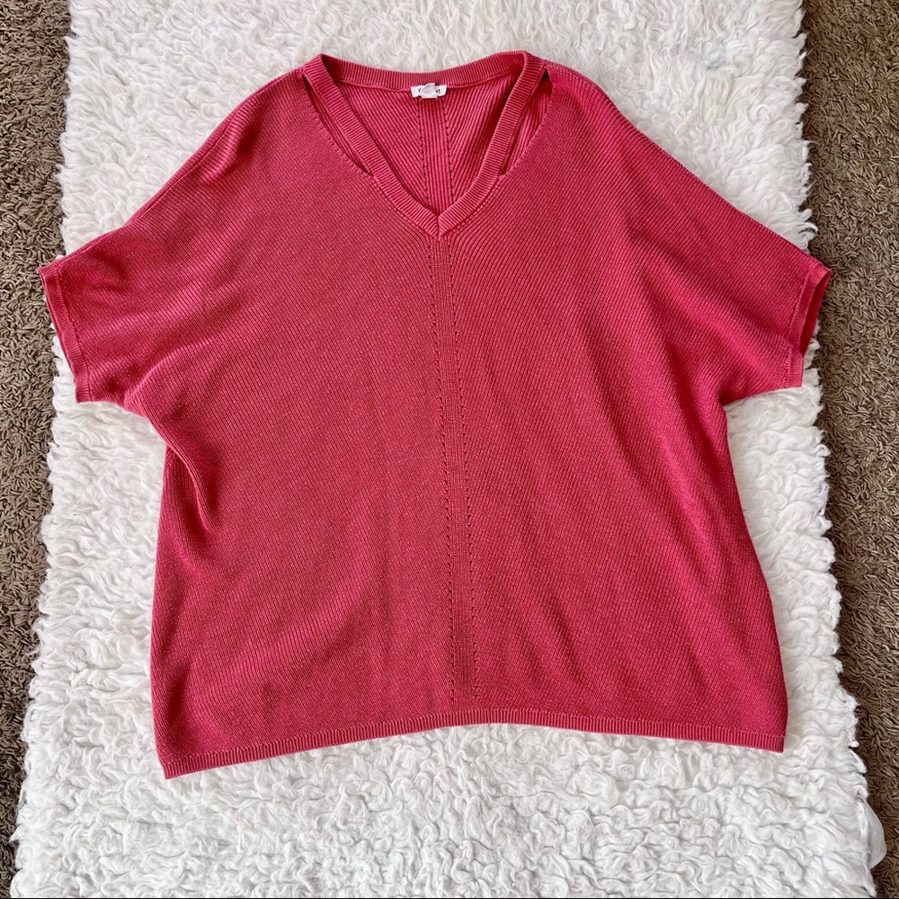 Westport salmon peek a boo dolman sweater, 2X